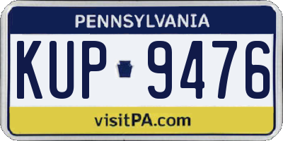 PA license plate KUP9476