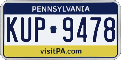 PA license plate KUP9478