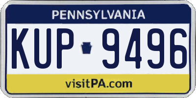 PA license plate KUP9496