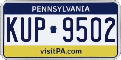 PA license plate KUP9502