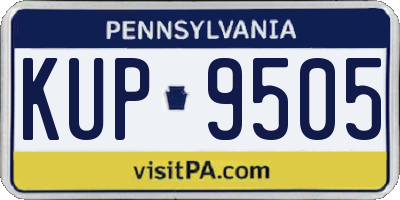 PA license plate KUP9505