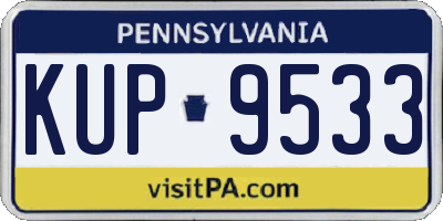PA license plate KUP9533