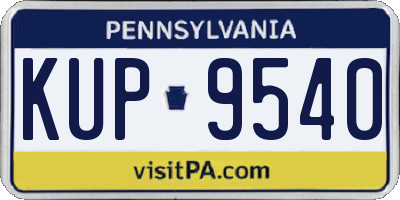 PA license plate KUP9540