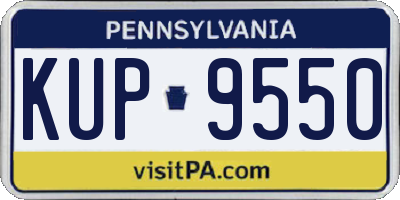 PA license plate KUP9550