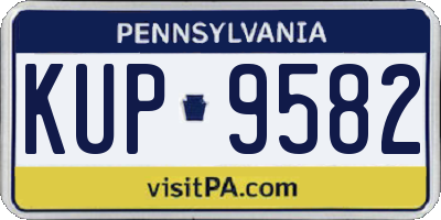 PA license plate KUP9582