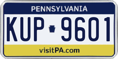PA license plate KUP9601