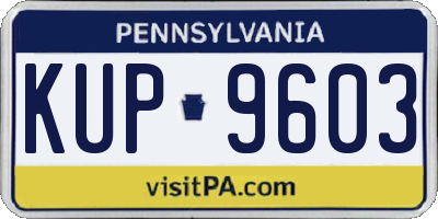 PA license plate KUP9603
