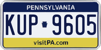 PA license plate KUP9605
