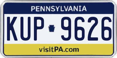PA license plate KUP9626