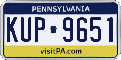 PA license plate KUP9651