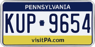 PA license plate KUP9654