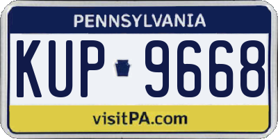 PA license plate KUP9668