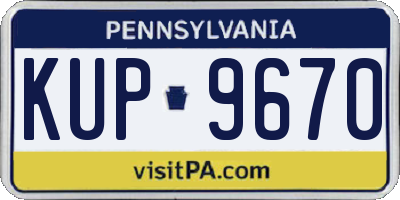 PA license plate KUP9670