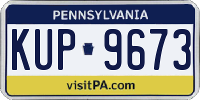 PA license plate KUP9673