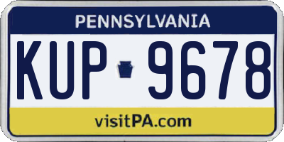 PA license plate KUP9678