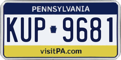 PA license plate KUP9681