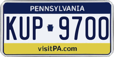 PA license plate KUP9700