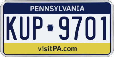 PA license plate KUP9701