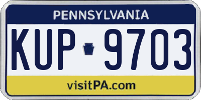 PA license plate KUP9703