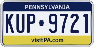 PA license plate KUP9721