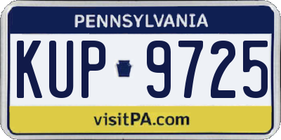 PA license plate KUP9725