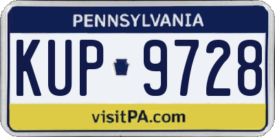 PA license plate KUP9728