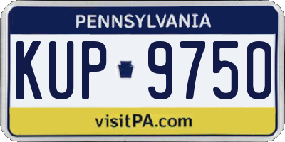 PA license plate KUP9750