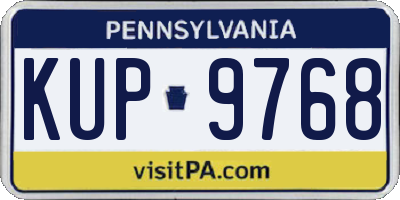 PA license plate KUP9768