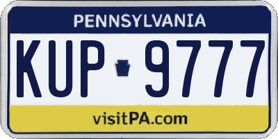 PA license plate KUP9777