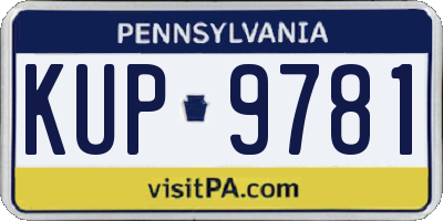 PA license plate KUP9781