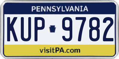 PA license plate KUP9782