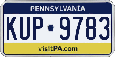 PA license plate KUP9783