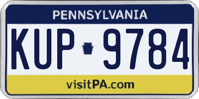 PA license plate KUP9784