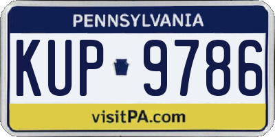 PA license plate KUP9786