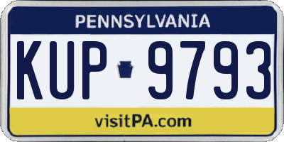 PA license plate KUP9793