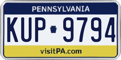 PA license plate KUP9794