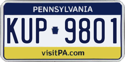 PA license plate KUP9801
