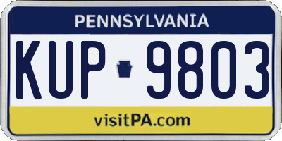 PA license plate KUP9803