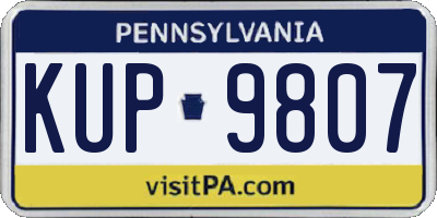 PA license plate KUP9807