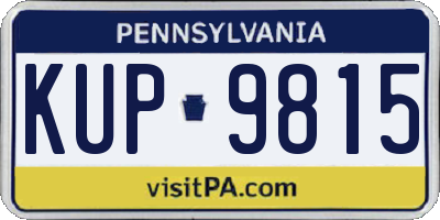 PA license plate KUP9815