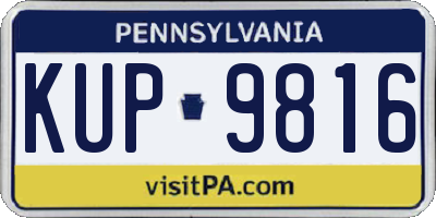 PA license plate KUP9816