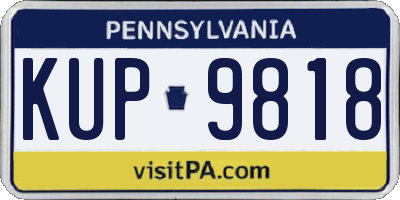 PA license plate KUP9818