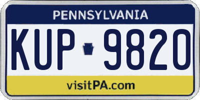 PA license plate KUP9820