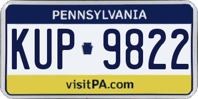 PA license plate KUP9822