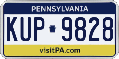 PA license plate KUP9828