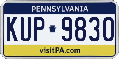 PA license plate KUP9830