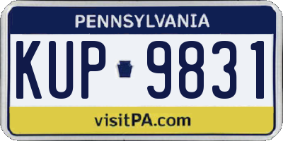 PA license plate KUP9831