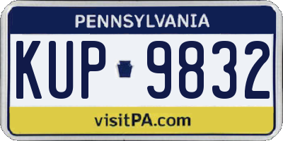 PA license plate KUP9832