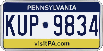 PA license plate KUP9834