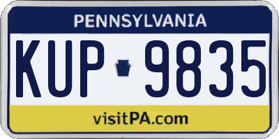 PA license plate KUP9835